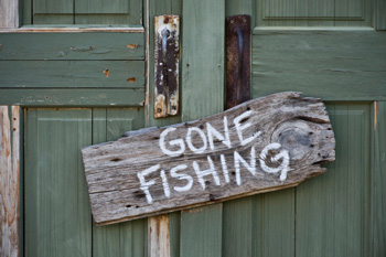 Gone Fishing sign