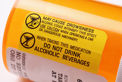 Medication bottle warning label
