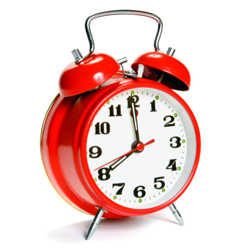 Red vintage alarm clock