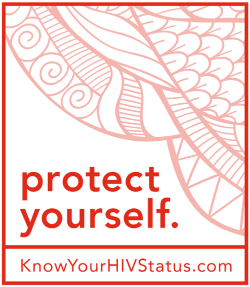 Protect Yourself logo with Know Your HIV Status dot com along the bottom