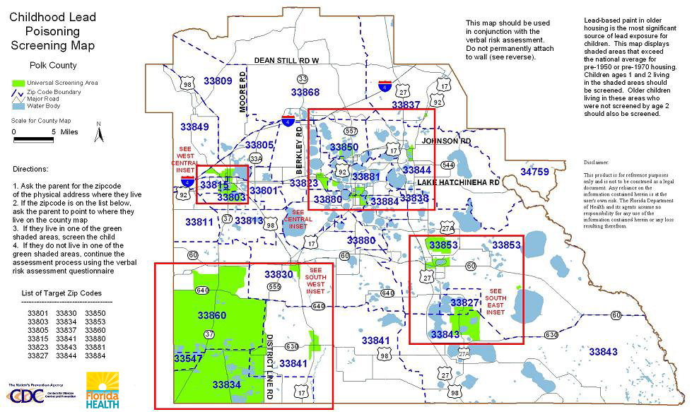 Polk County Zip Code Map Florida Zip Code Map