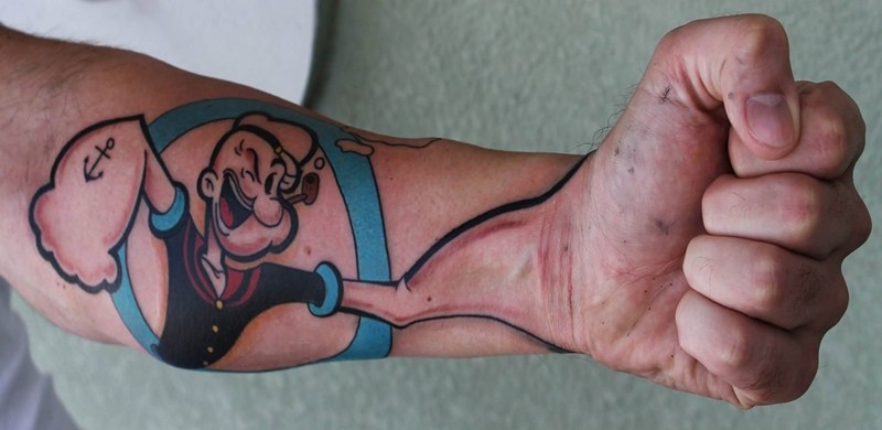 Photo of Popeye styled tattoo