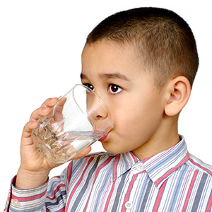 Child drinking clean water