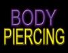 body piercing neon sign