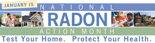 Image reads: January is National Radon Action Month