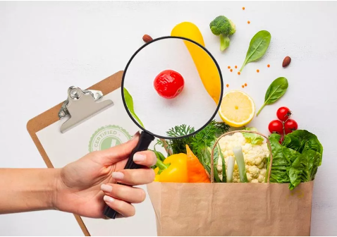 Image of Food Under a Magnifying Glass