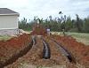 septic drain field exposed