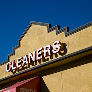 Dry Cleaners signage on commercial building