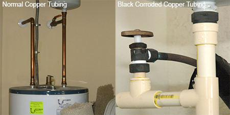 Normal Wiring vs Black Corroded Wiring