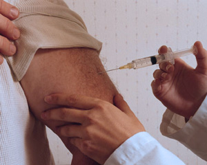 Individual getting a flu shot