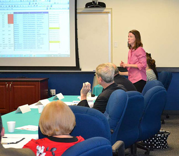 DOH and CDC Tuberculosis Partnership meeting photo. Image of a presentation.