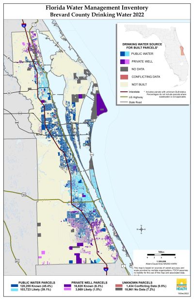 Drinking Water $County Single Map