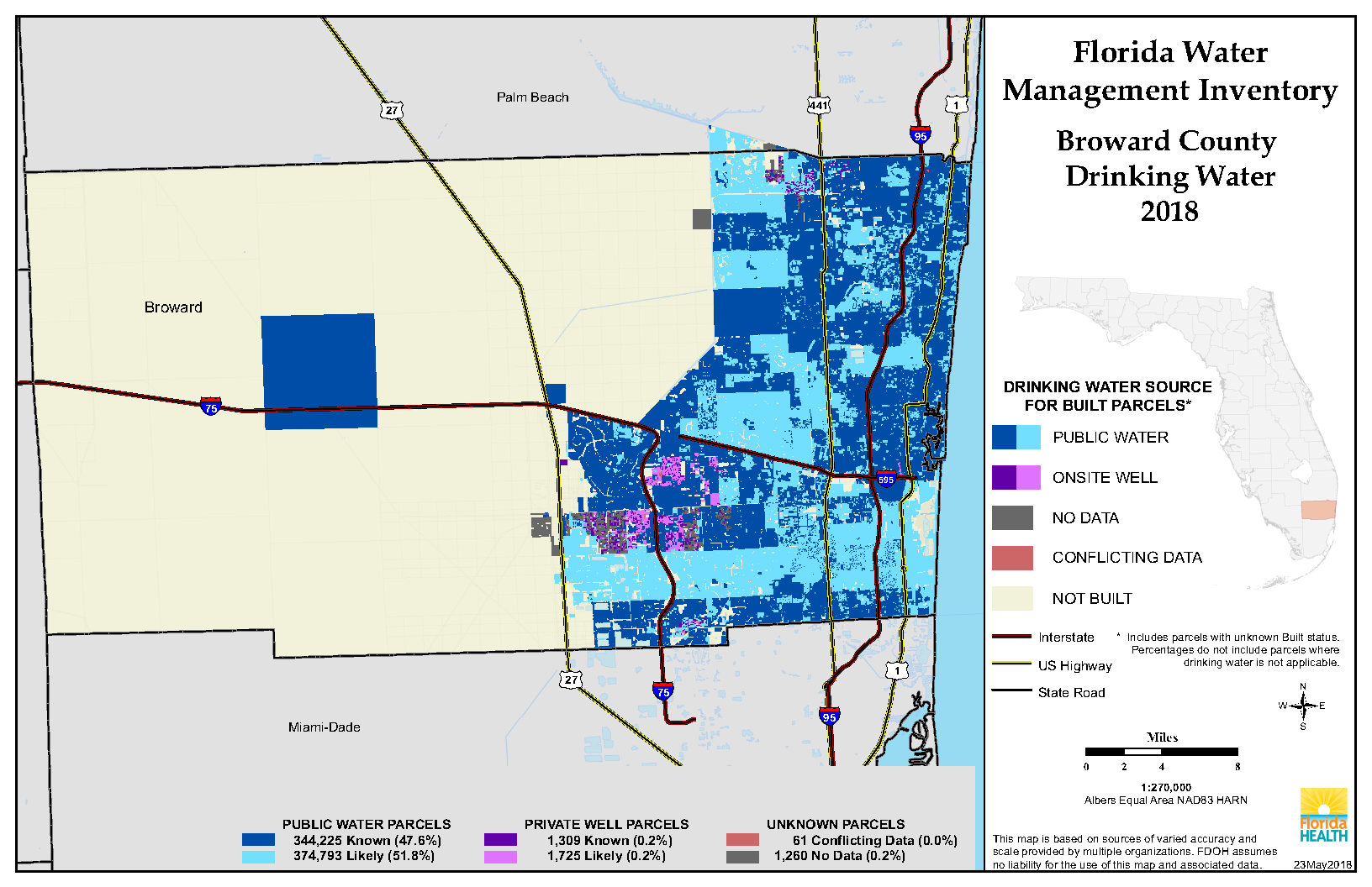 Drinking Water $County Single Map