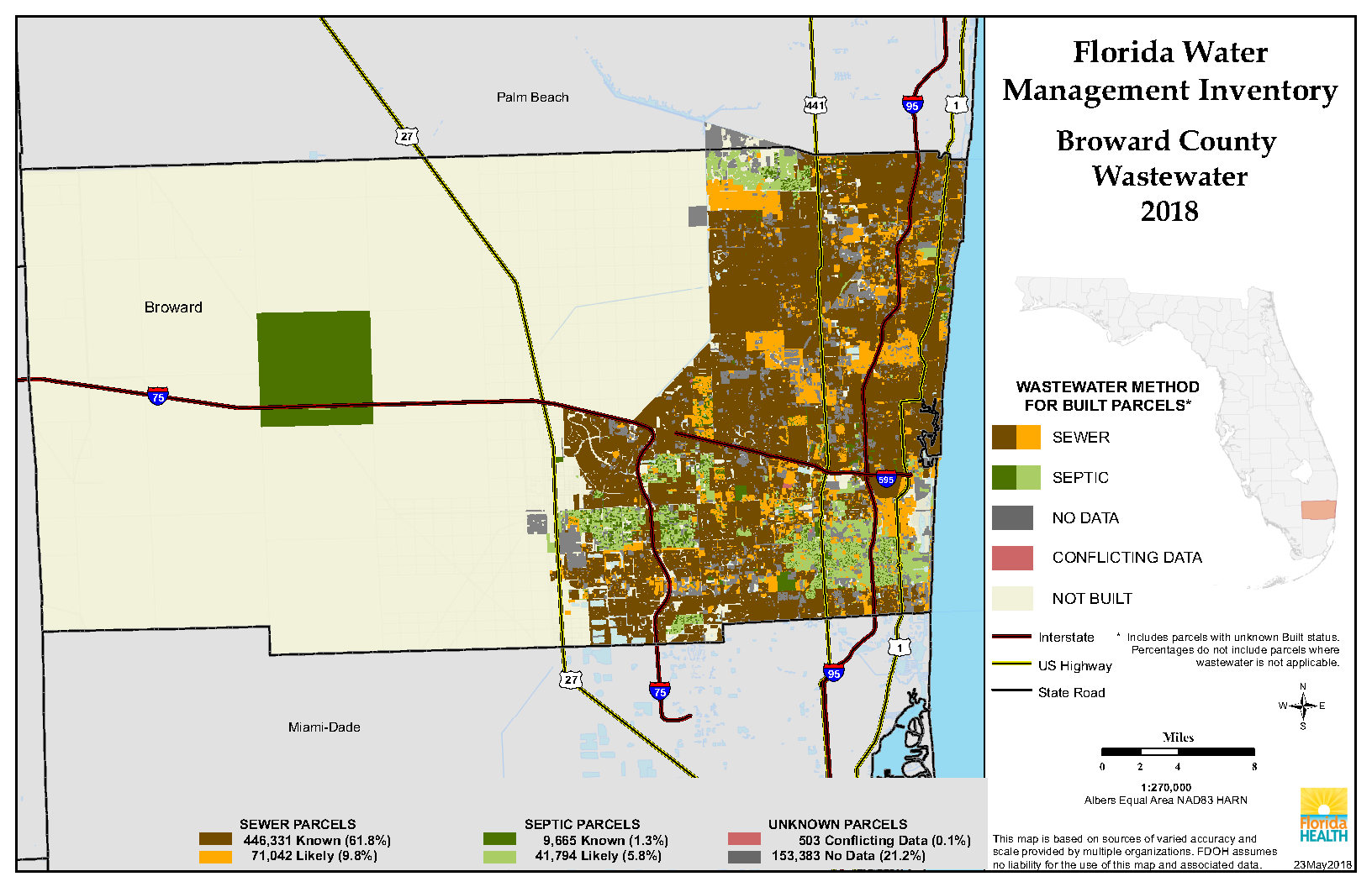 Wastewater $County Single Map