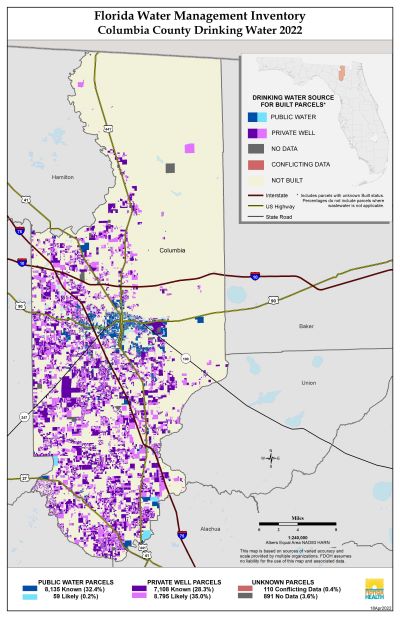 Drinking Water $County Single Map