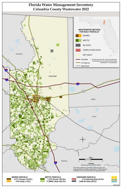 Wastewater $County Single Map