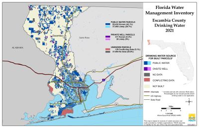 Drinking Water $County Single Map