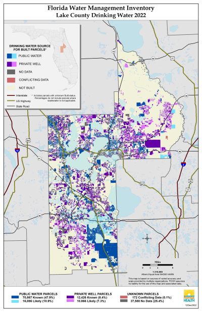 Drinking Water $County Single Map