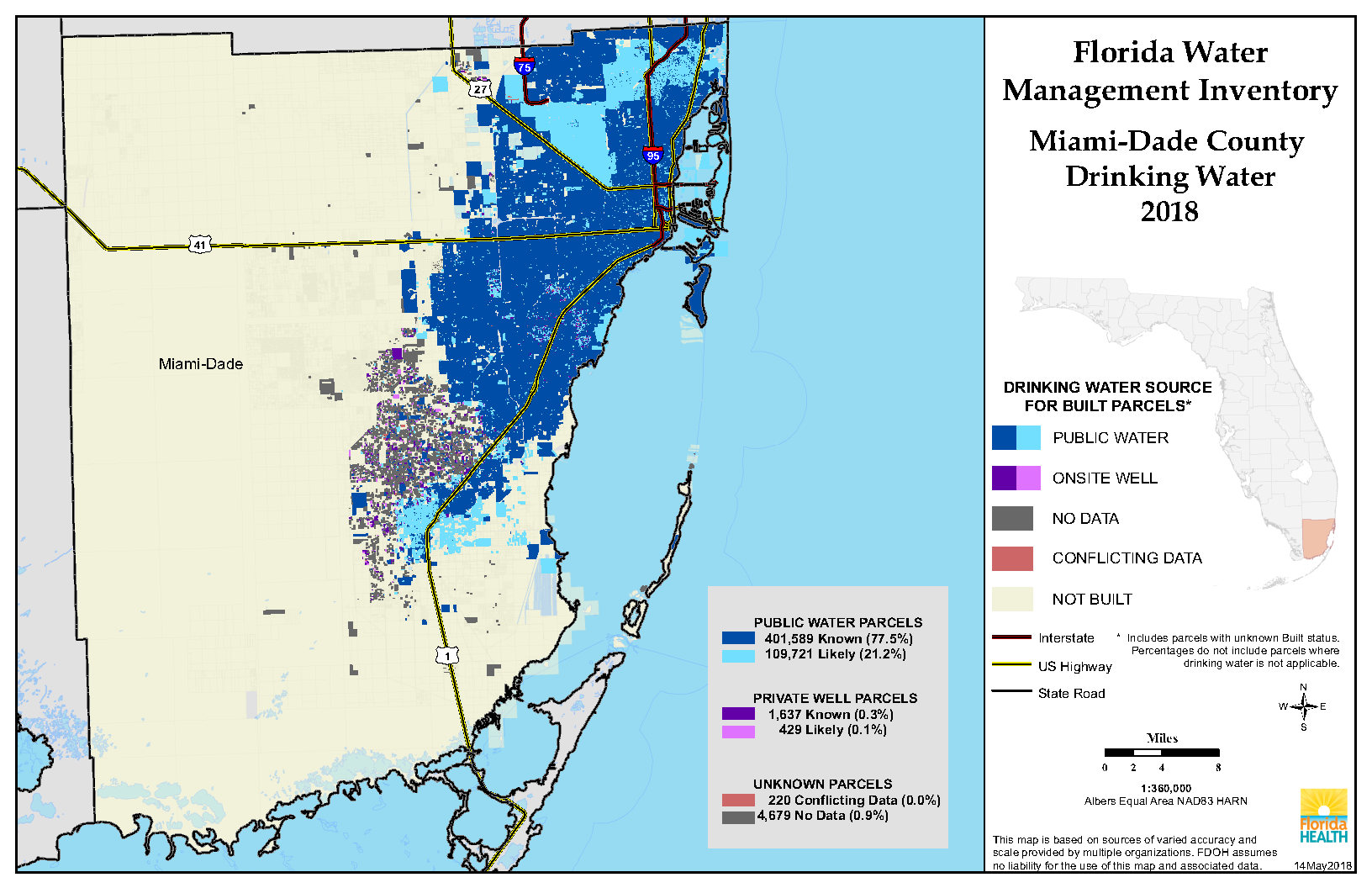 Drinking Water $County Single Map