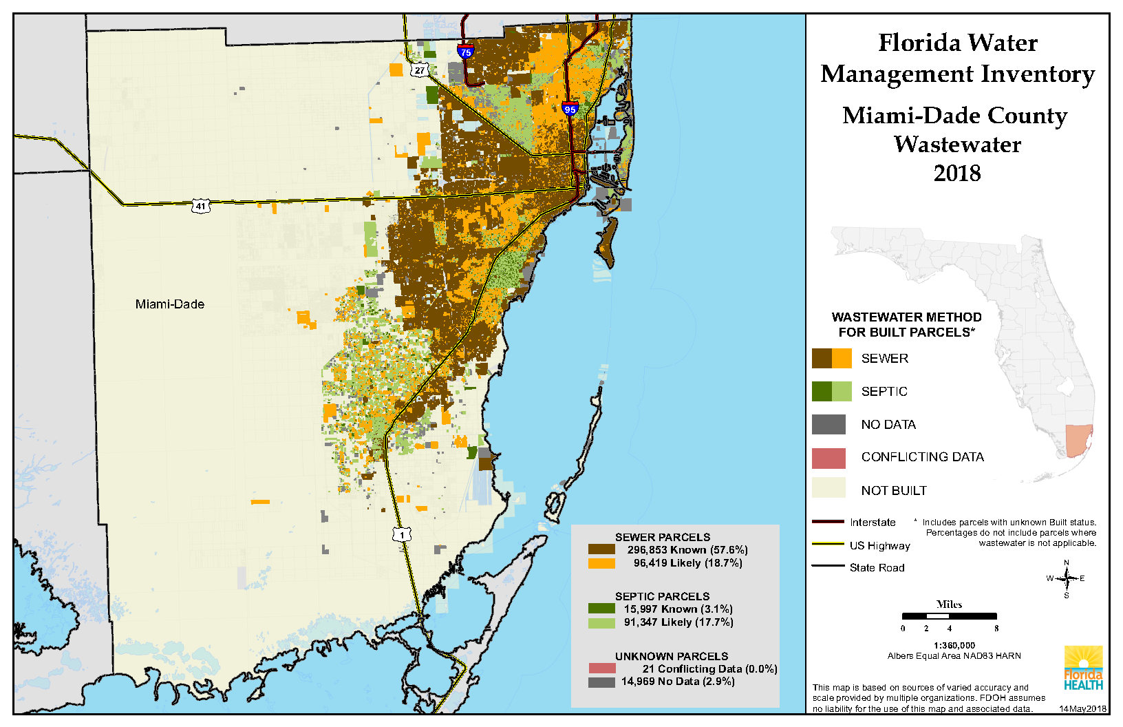 Wastewater $County Single Map