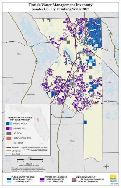 Drinking Water $County Single Map