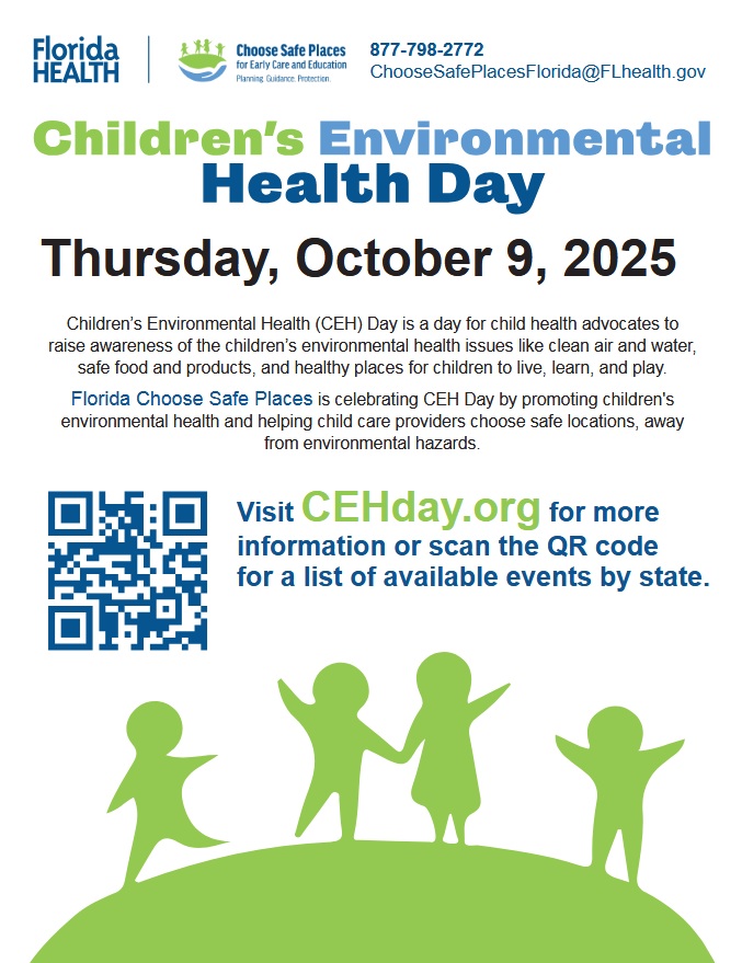 Thumbnail image of flyer, Florida Choose Safe Places celebrates Children's Environmental Health Day