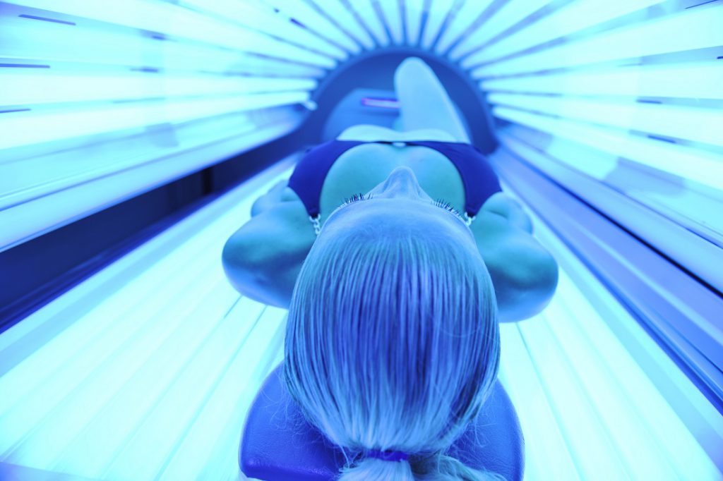 Tanning Bed in Use