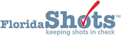 Florida SHOTS (State Health Online Tracking System) Logo. Florida Shots Immunization Registry-Keeping Shots in Check