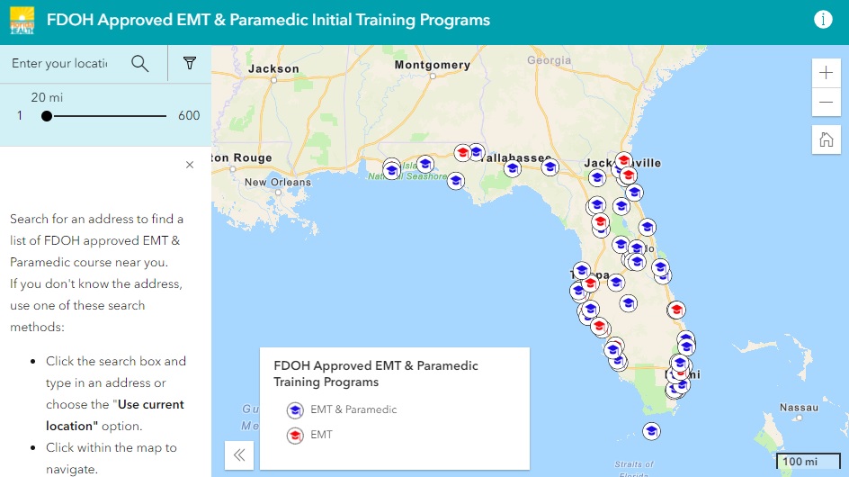 Picture of FDOH approved EMT and Paramedic Training Programs