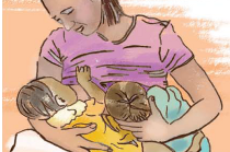Woman breastfeeding using the Combination Hold