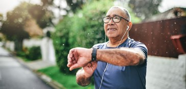 elderly man on run