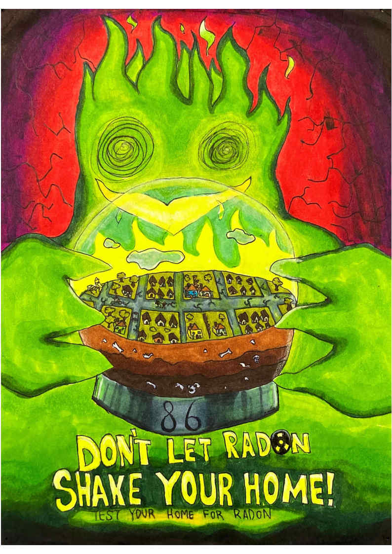 2023 honorable mention poster from the radon awareness poster contest