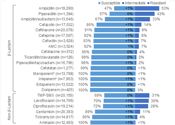 Escherichia coli in 2019 bar graph