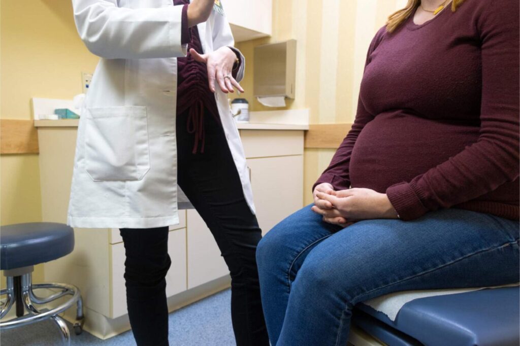 Pregnant mom at the doctor's office