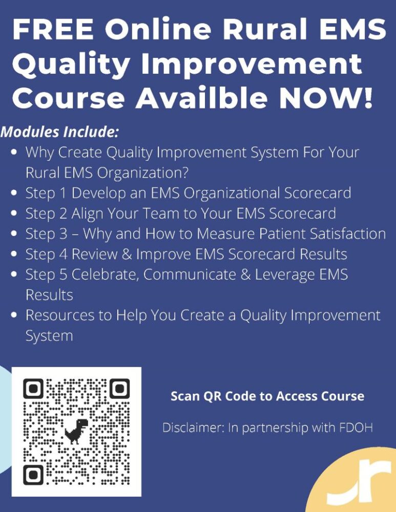 Free Online Rural EMS Quality Improvement Course flyer