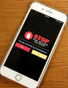 Stop the Bleed app on a smart phone