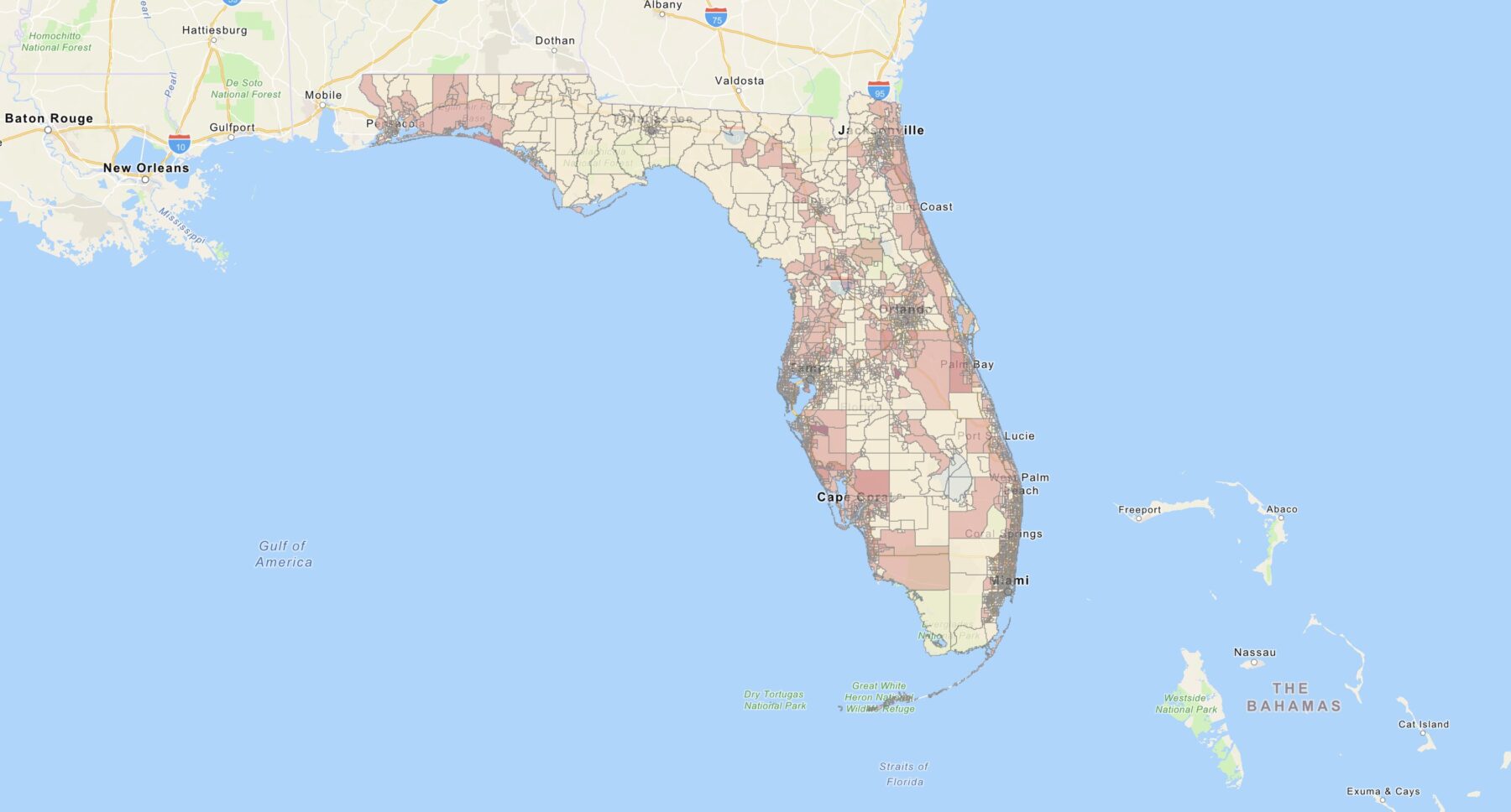 Map of Florida's Immunization Coverage