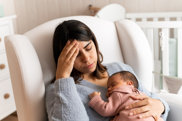 Mother and child in nursery