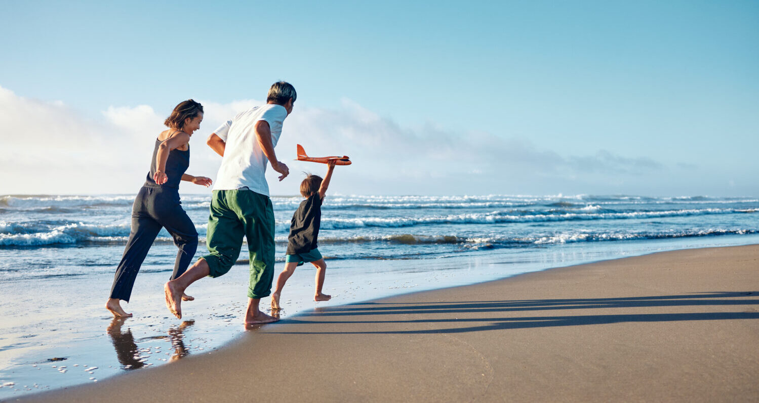 Family at beach
