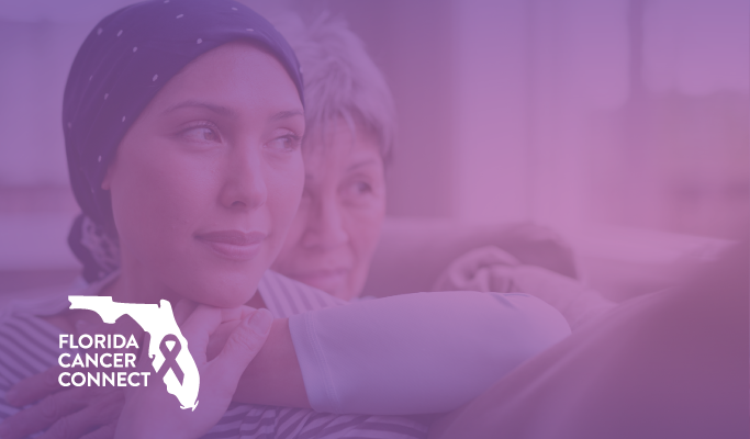 Purple washed image with logo for Florida Cancer Connect