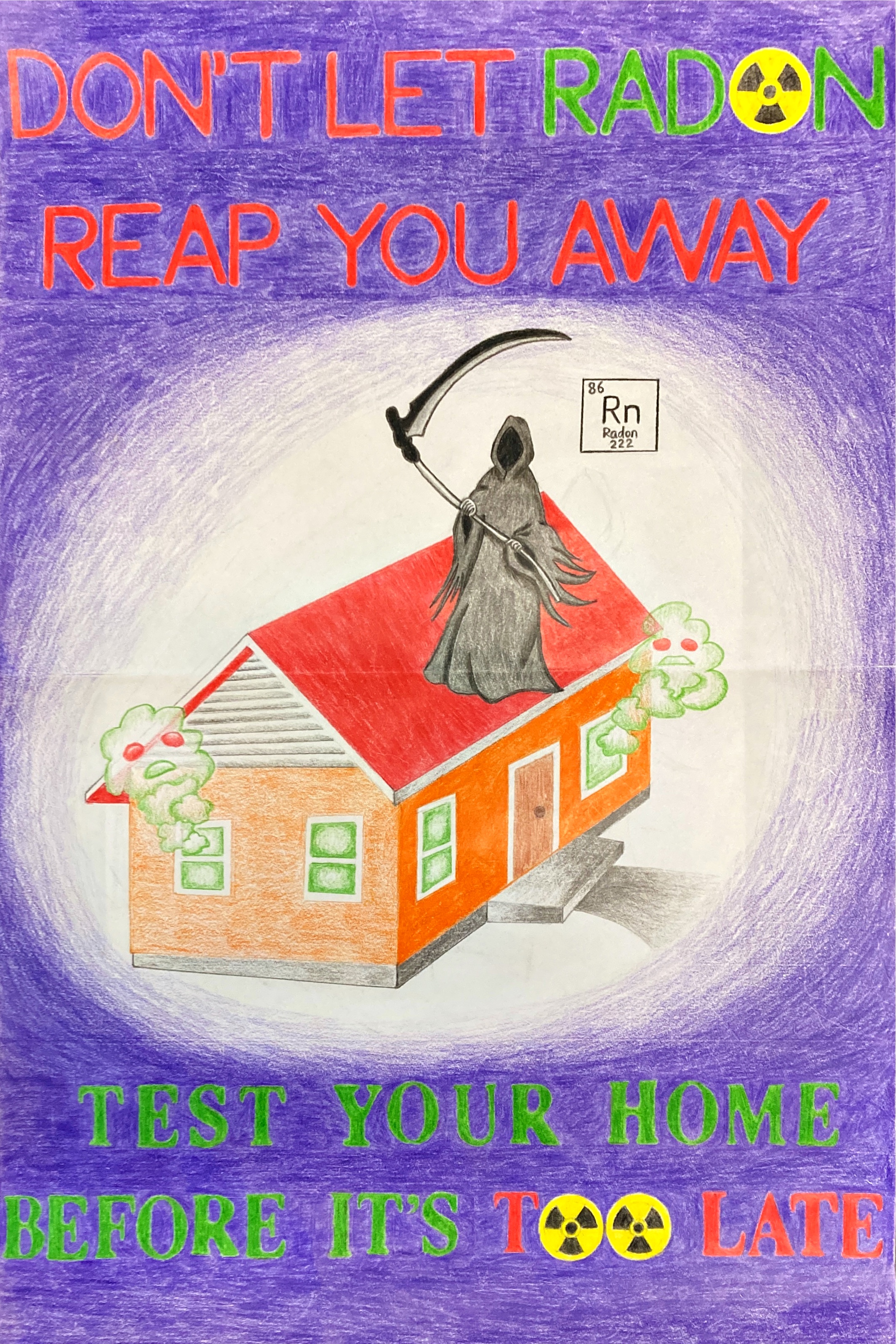 2023 honorable mention poster from the radon awareness poster contest