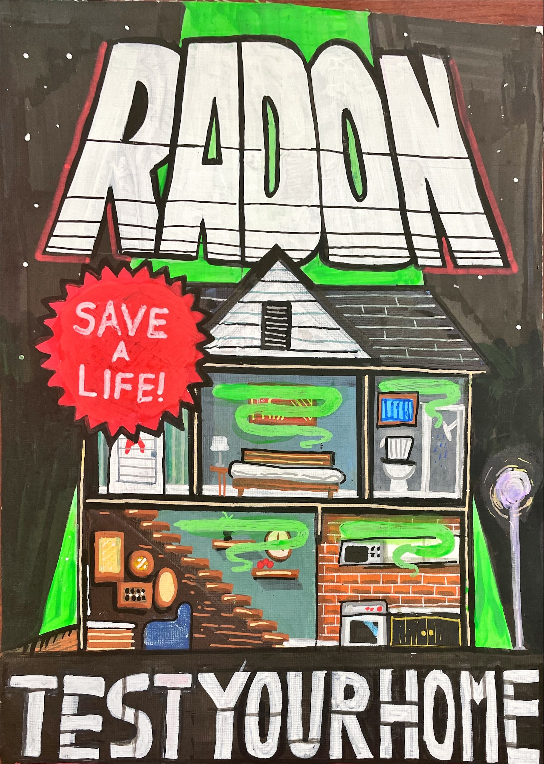 2025 honorable mention poster from the radon awareness poster contest