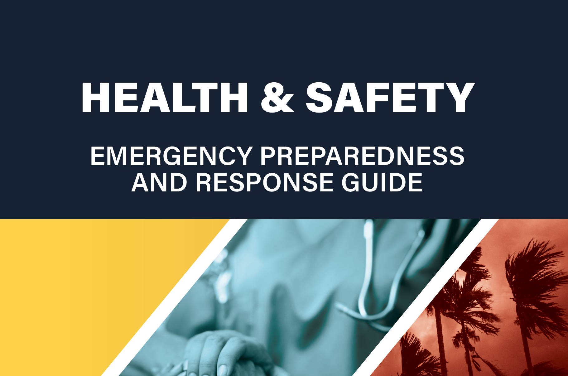 Graphic with text 'Health u0026 Safety Emergency Preparedness and Response Guide'