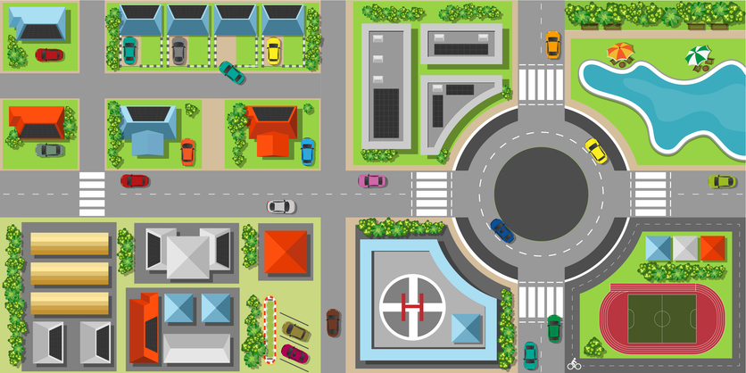Illustration of a city map