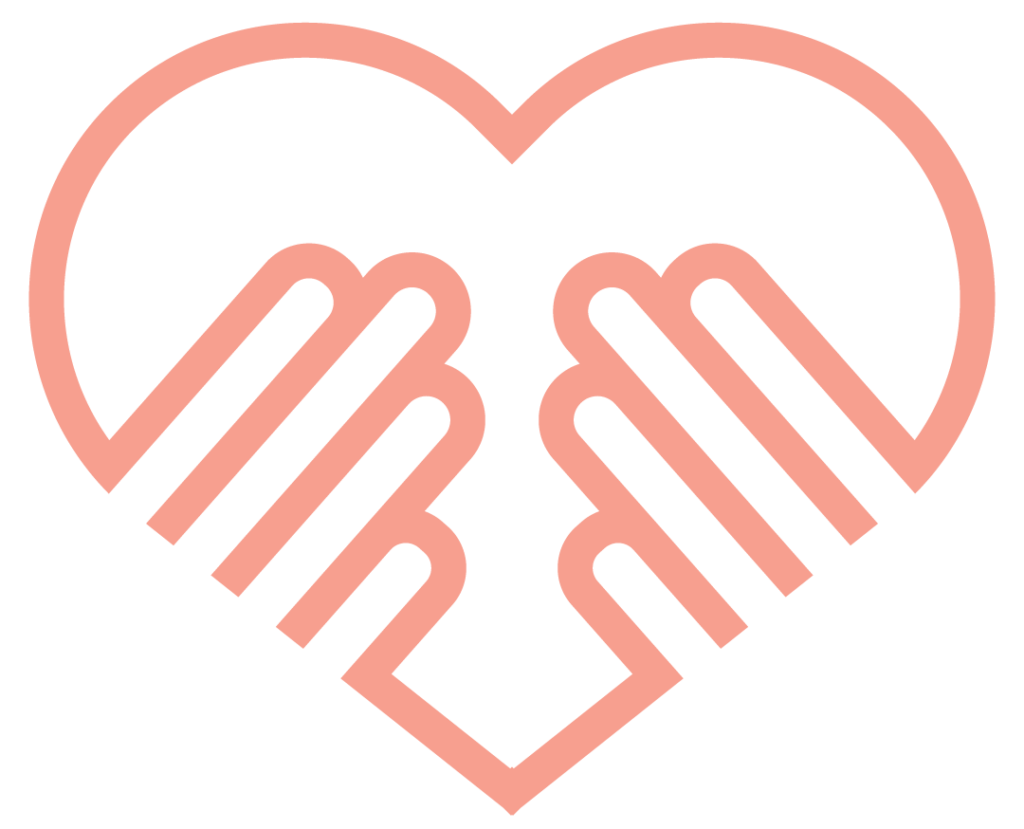 Illustration of two hands forming a heart shape
