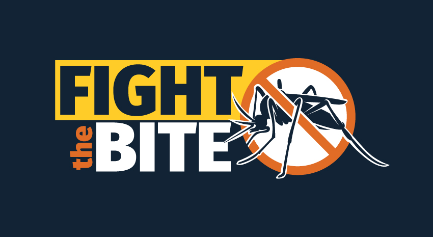 A graphic with the text 'FIGHT the BITE' in yellow, orange, and white letters